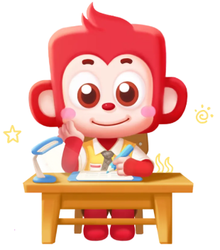 spark education monkey character on desk